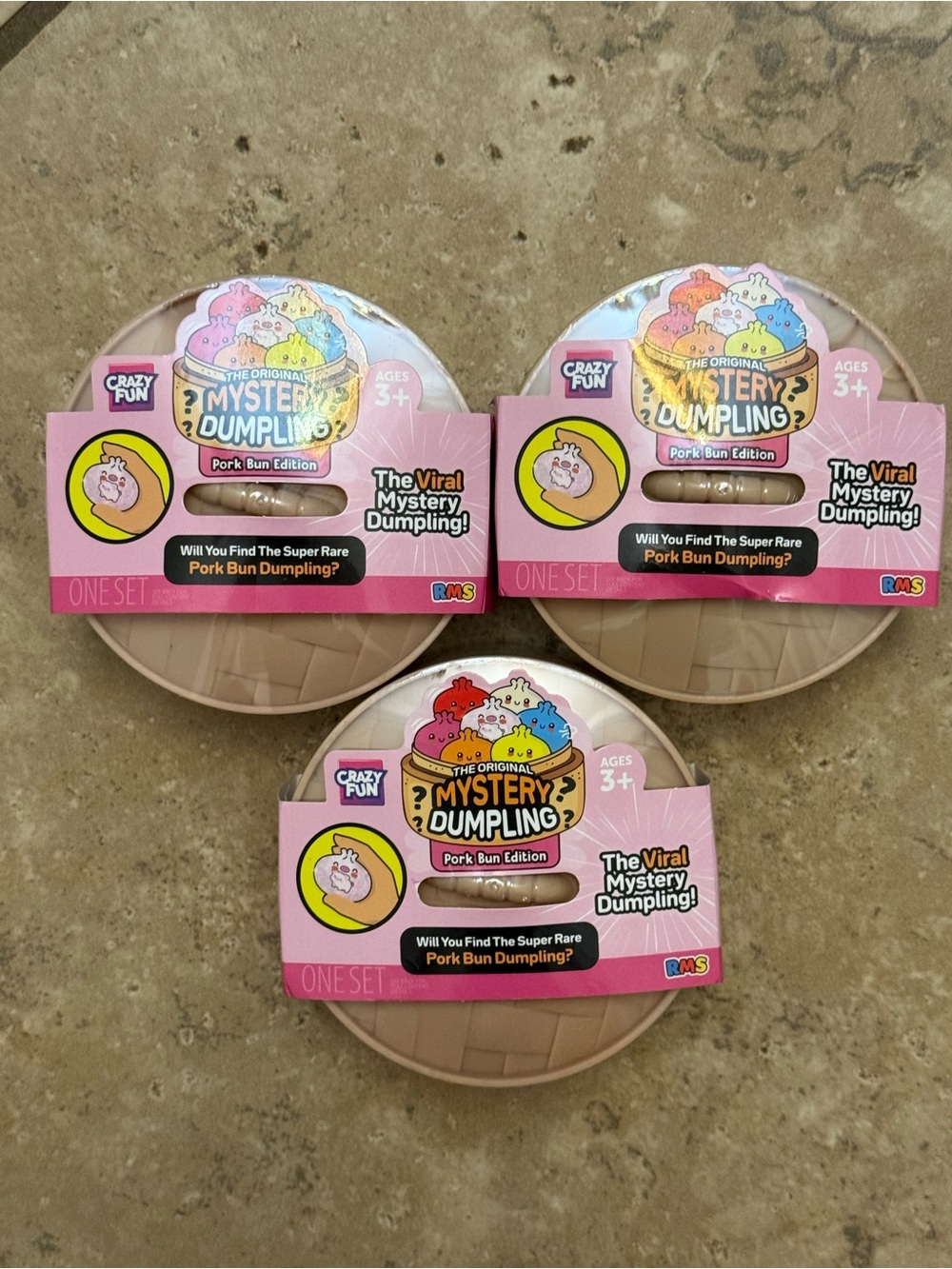 Mystery Dumpling Pork Bun Edition Toy - Pink Lot of 3